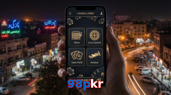Main screen of 98Pkr app page for PK players